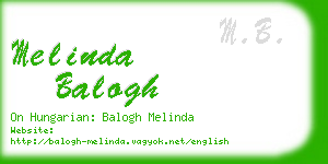 melinda balogh business card